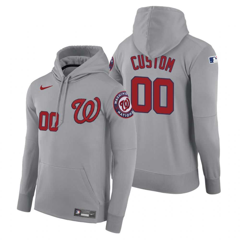 Men Washington Nationals 00 Custom gray road hoodie 2021 MLB Nike Jerseys Men Washington Nationals 00 Custom gray road hoodie 2021 MLB Nike Jerseys